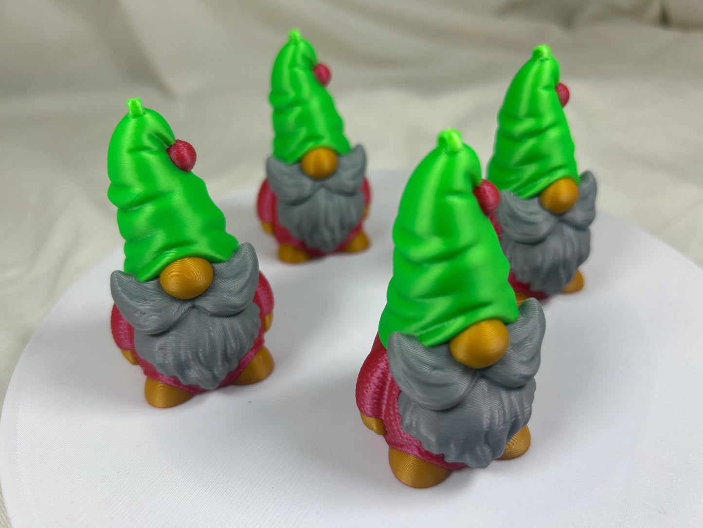Weihnachtswichtel Gnom Zwerg Kobold 4er Set in Rot und Grün mit Silberbart – Moderne Weihnachtsdeko | Christbaumschmuck | Christbaumdeko