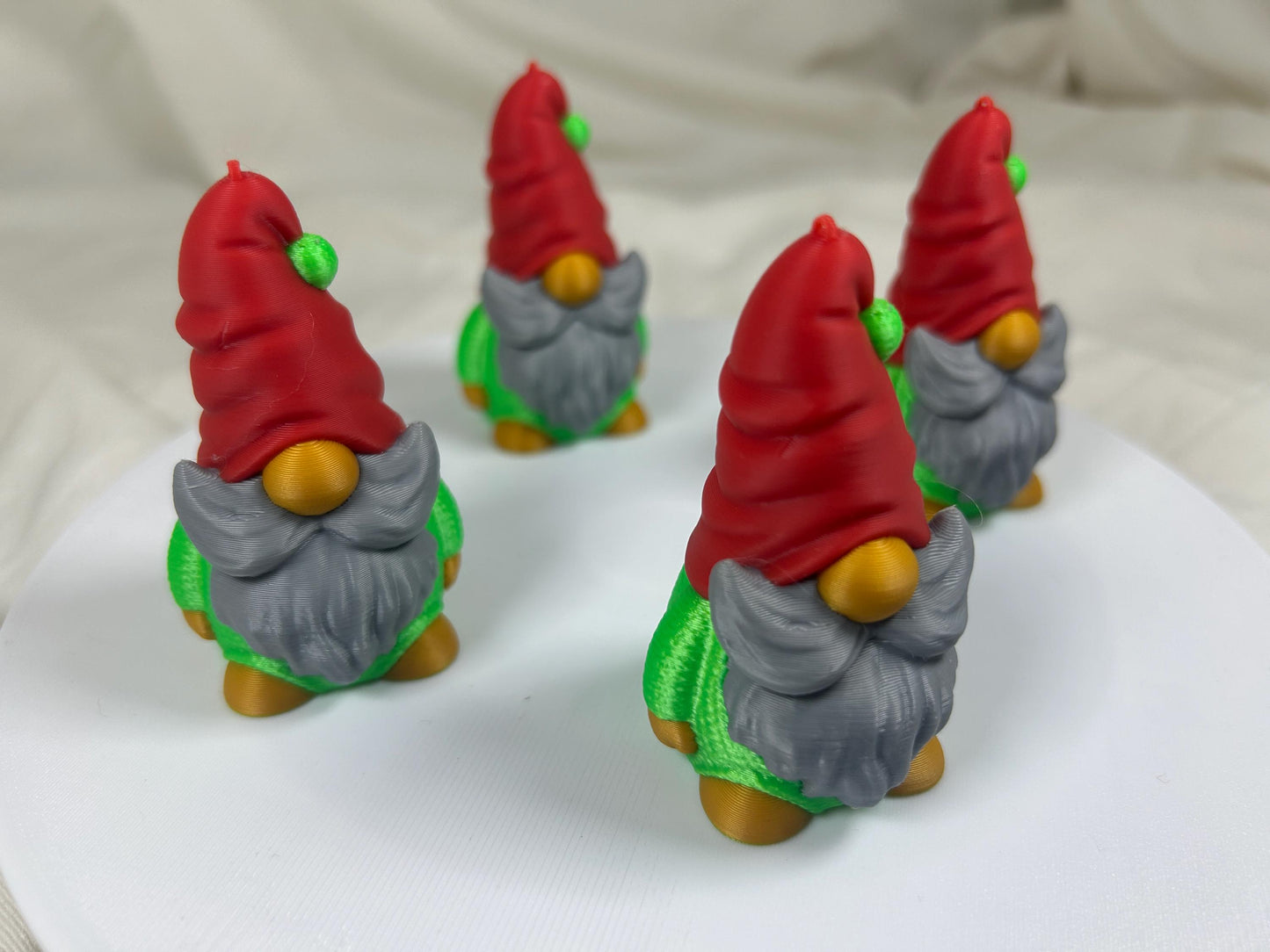 Weihnachtswichtel Gnom Zwerg Kobold 4er Set in Grün und Rot mit Silberbart– moderne Weihnachtsdeko | Christbaumschmuck | Christbaumdeko