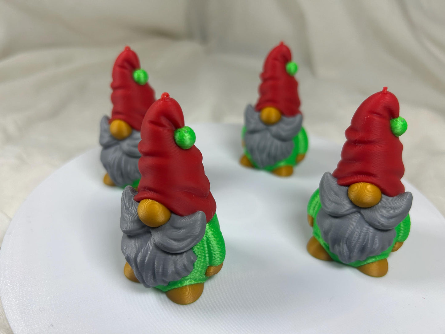 Weihnachtswichtel Gnom Zwerg Kobold 4er Set in Grün und Rot mit Silberbart– moderne Weihnachtsdeko | Christbaumschmuck | Christbaumdeko
