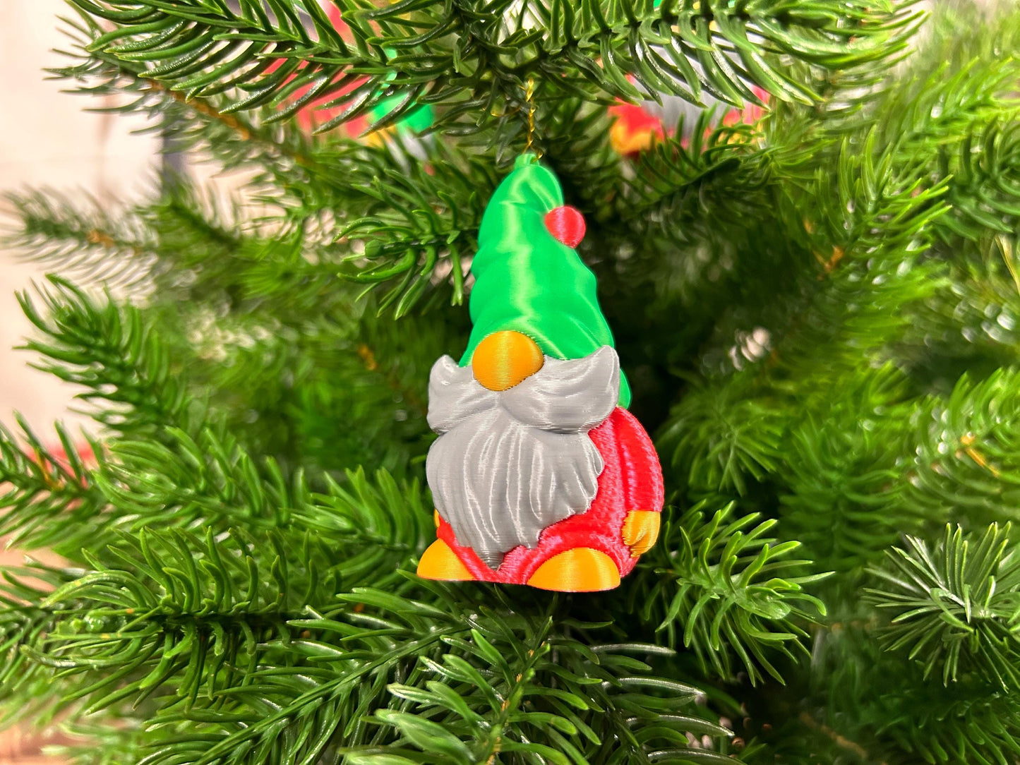 Weihnachtswichtel Gnom Zwerg Kobold 4er Set in Rot und Grün mit Silberbart – Moderne Weihnachtsdeko | Christbaumschmuck | Christbaumdeko