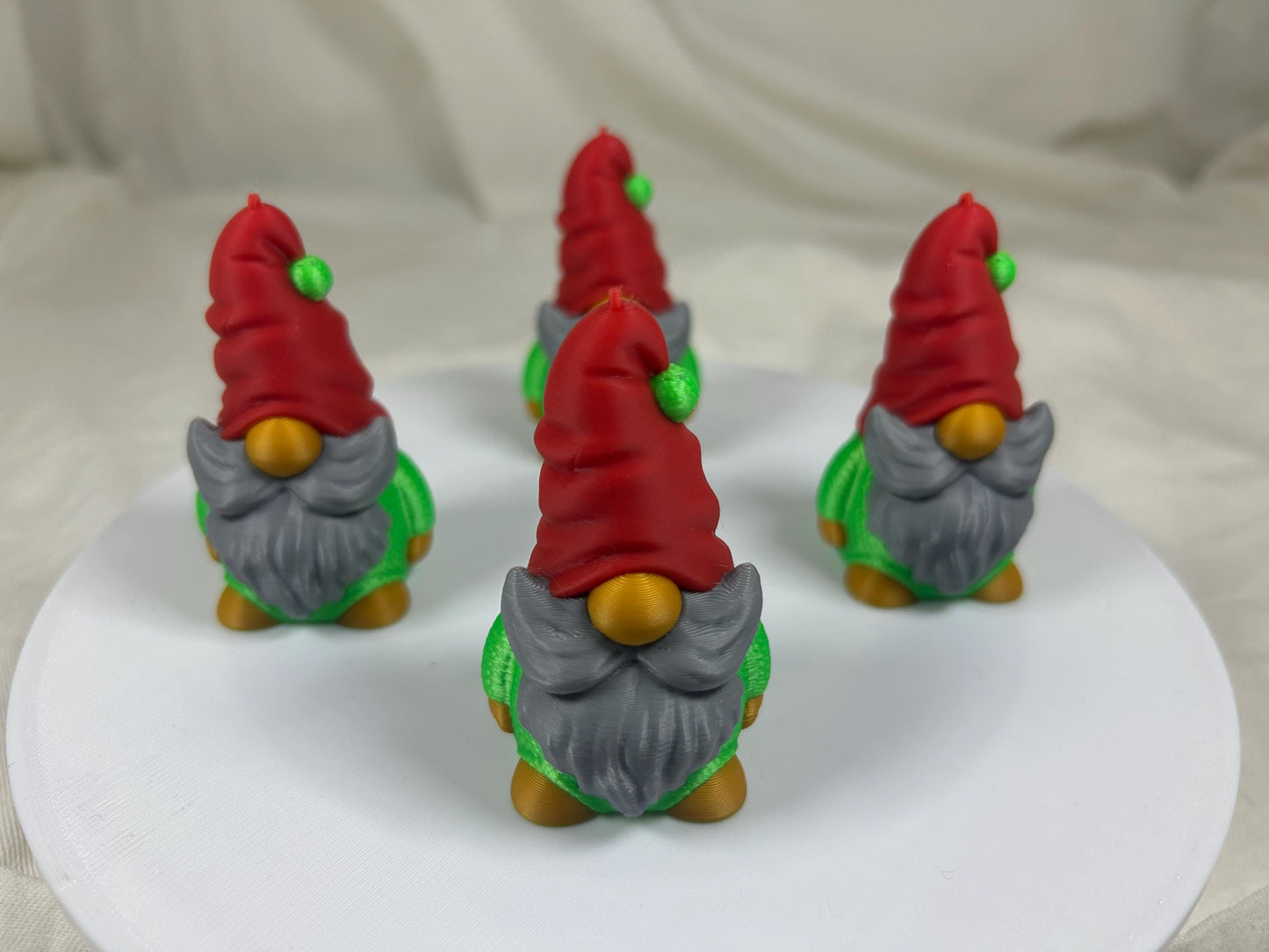 Weihnachtswichtel Gnom Zwerg Kobold 4er Set in Grün und Rot mit Silberbart– moderne Weihnachtsdeko | Christbaumschmuck | Christbaumdeko