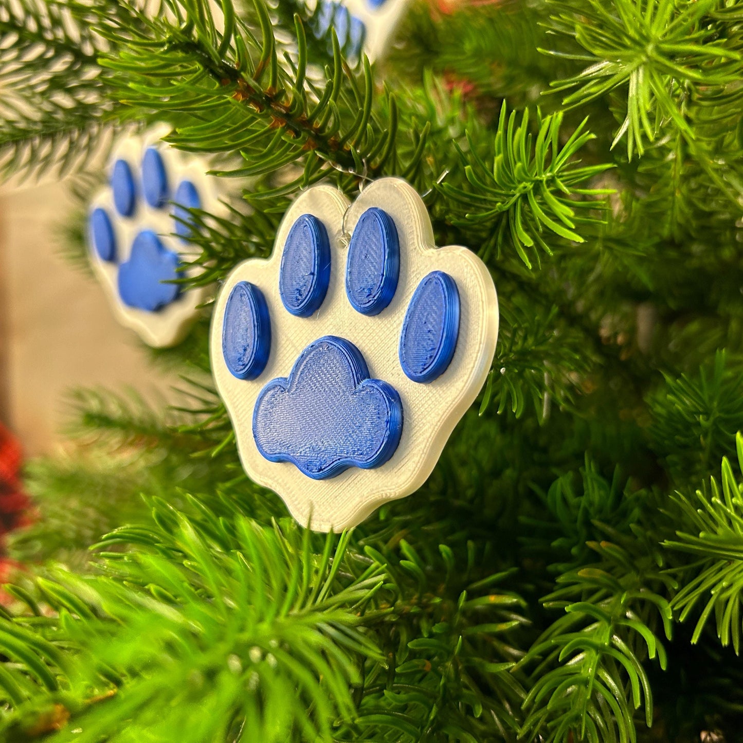 Pfoten Christbaumdeko zweifarbig 6-er Set - 3D-gedruckt – Weihnachtsdeko, perfekt für Baum & Zuhause Christbaumschmuck Pfotenabdruck