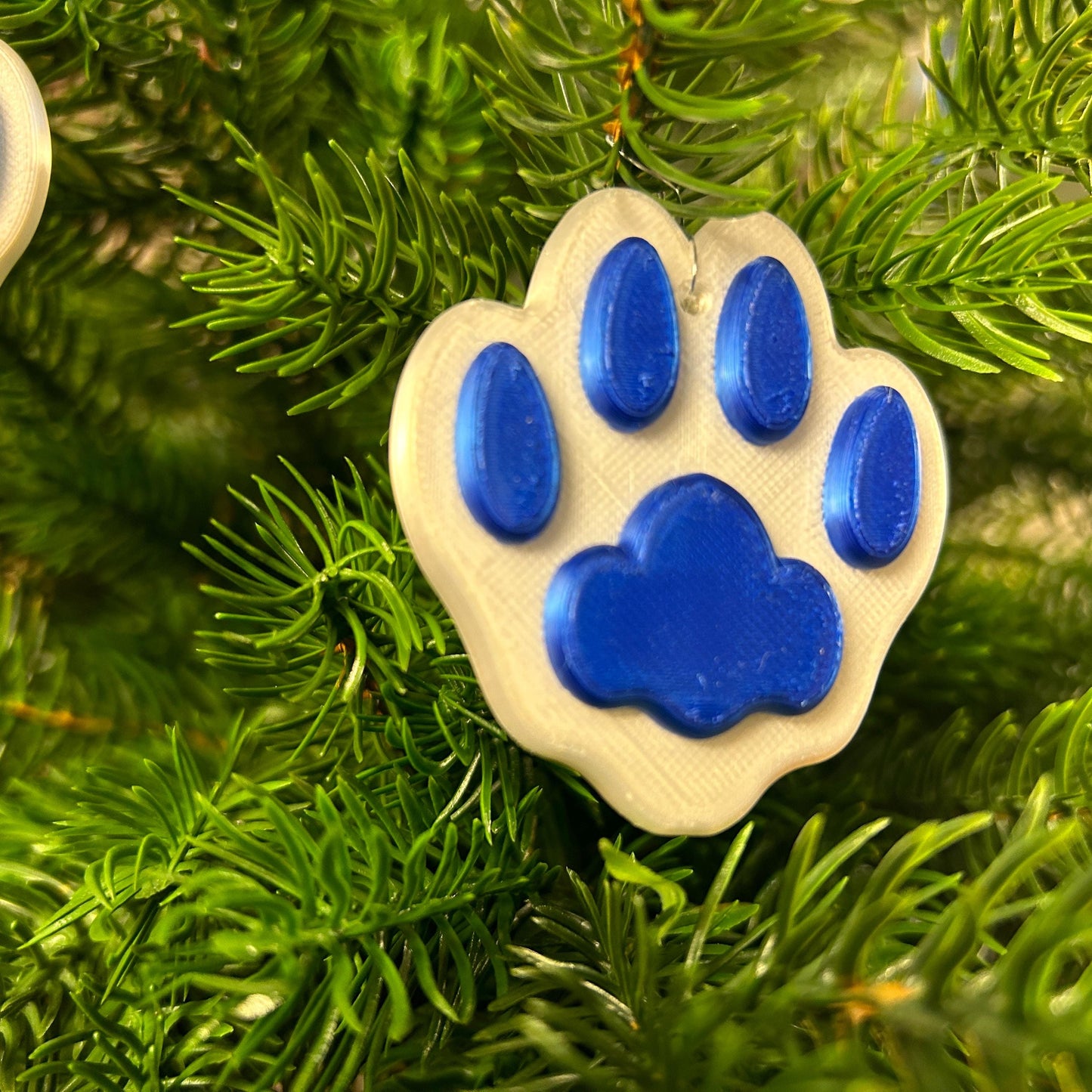 Pfoten Christbaumdeko zweifarbig 6-er Set - 3D-gedruckt – Weihnachtsdeko, perfekt für Baum & Zuhause Christbaumschmuck Pfotenabdruck
