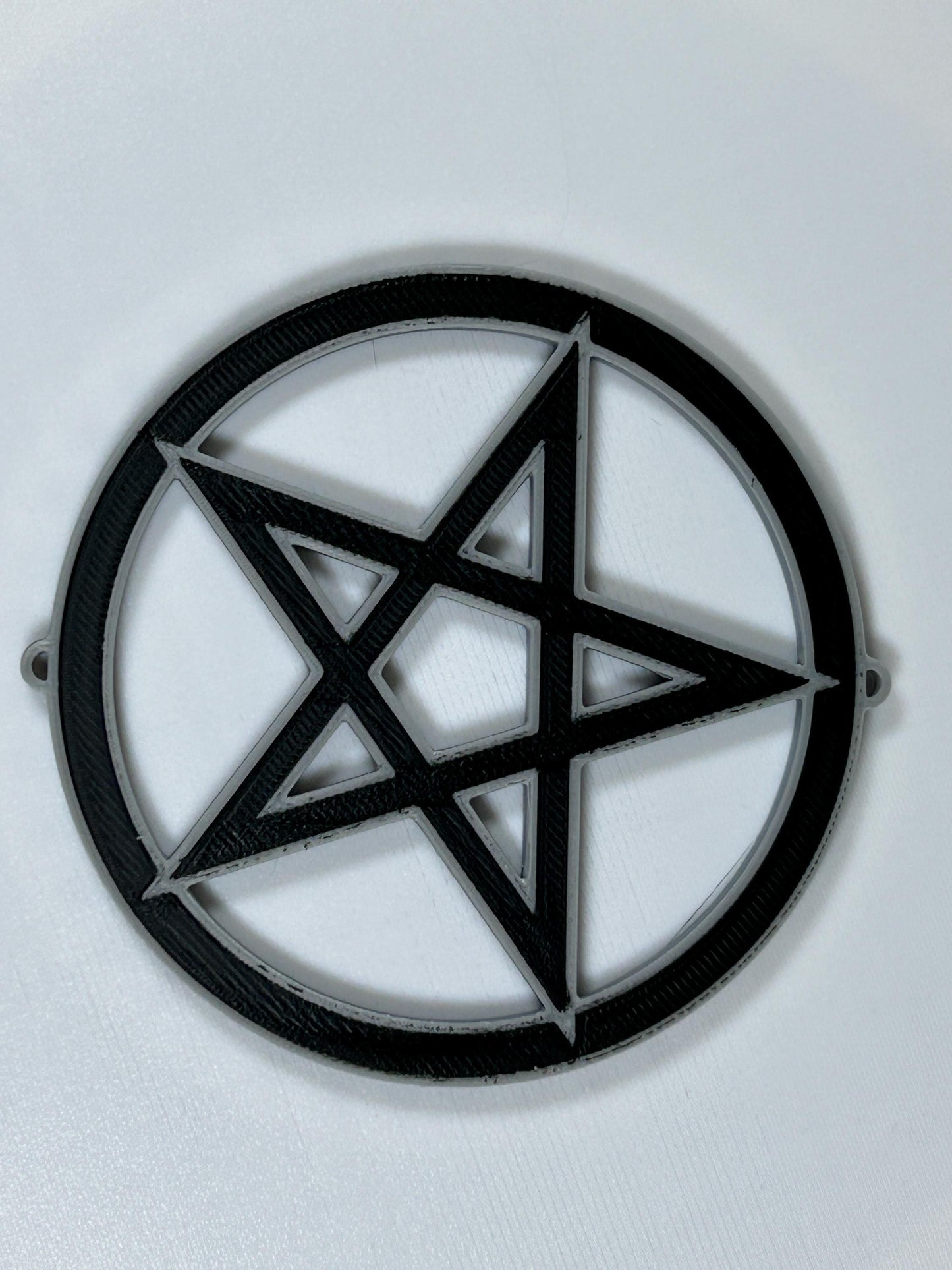 Pentagramm 4er Set - silber / schwarz – die andere Art Weihnachtsdeko, perfekt für Baum & Zuhause | Christbaumschmuck | Christbaumbehang