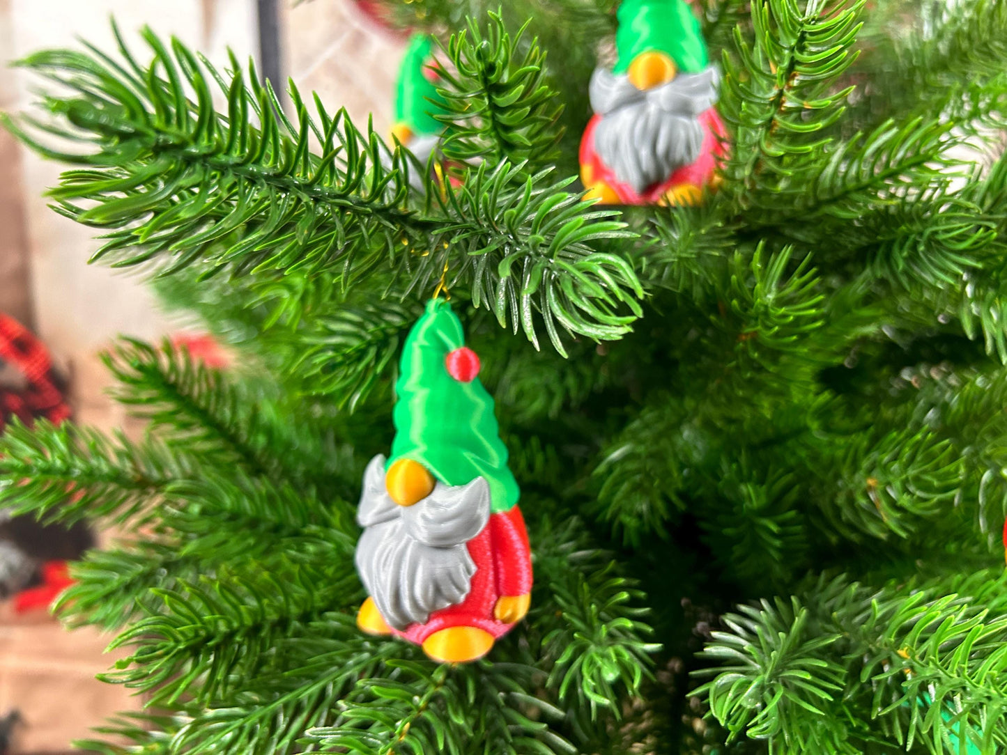 Weihnachtswichtel Gnom Zwerg Kobold 4er Set in Rot und Grün mit Silberbart – Moderne Weihnachtsdeko | Christbaumschmuck | Christbaumdeko