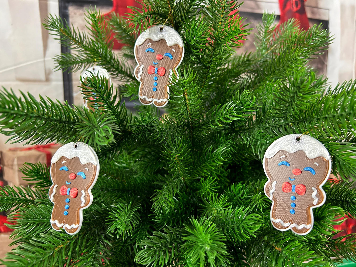 Lebkuchenmann 4er Set - Weihnachtsfiguren – Festlicher Schmuck – Moderne Weihnachtsdeko - Christbaumschmuck - Christbaumbehang