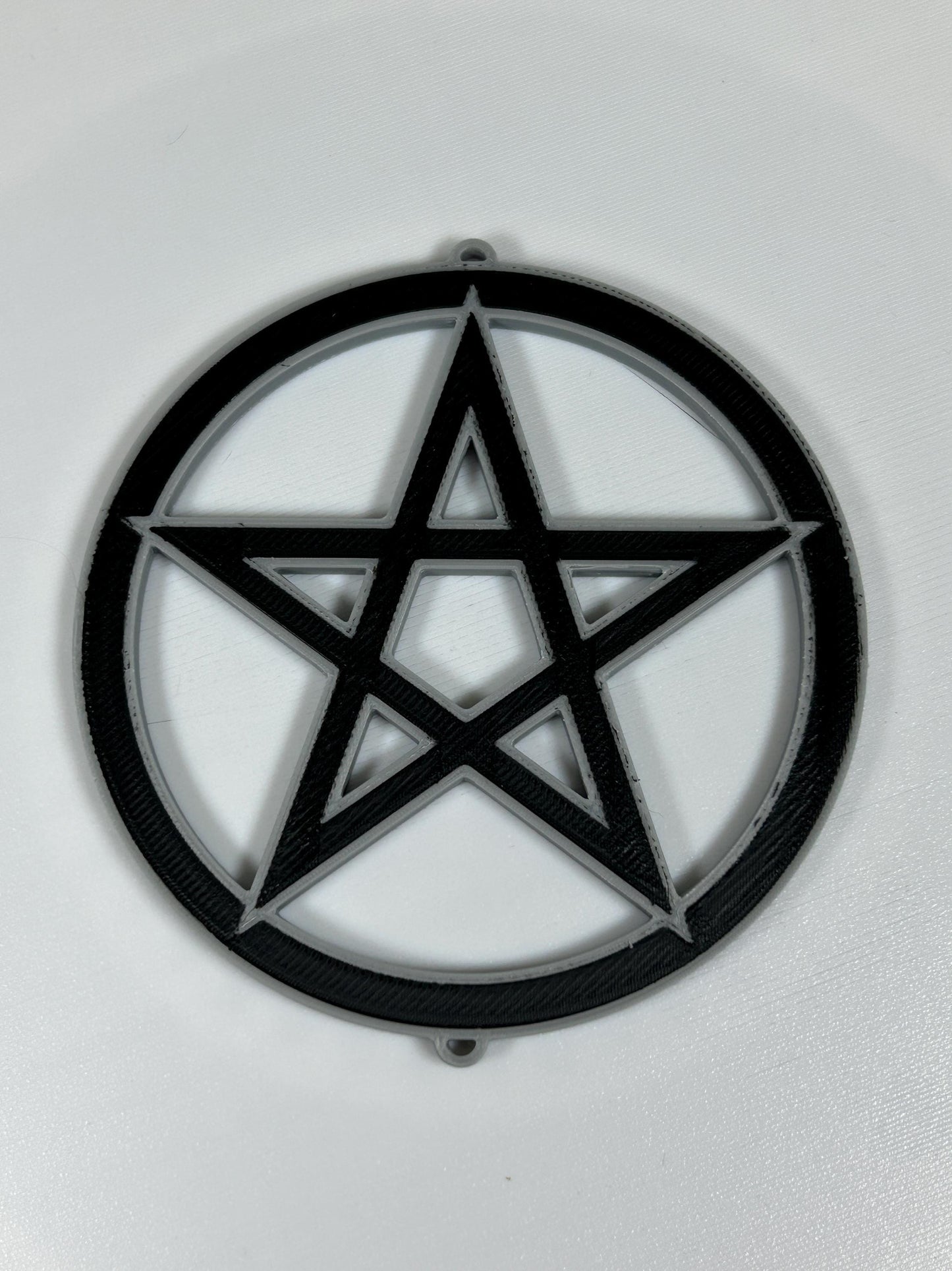 Pentagramm 4er Set - silber / schwarz – die andere Art Weihnachtsdeko, perfekt für Baum & Zuhause | Christbaumschmuck | Christbaumbehang