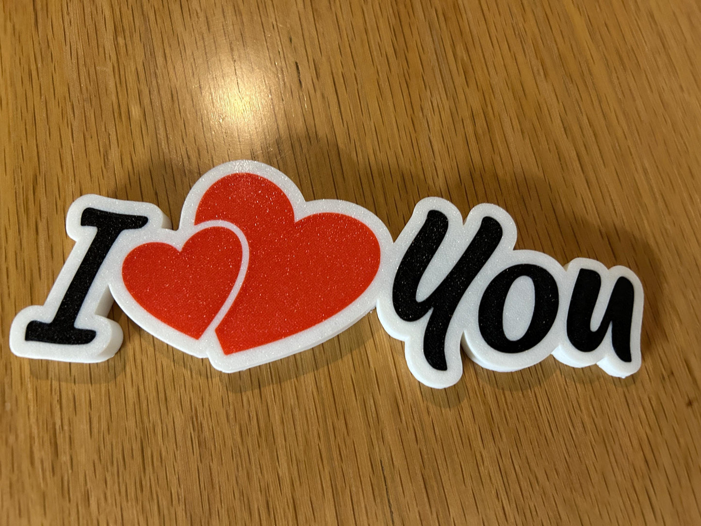I love you Schild Liebe Geschenkidee für Liebende, Herzsymbole, Partnergeschenk, Wohndekoration, Wanddeko, Regaldekoration