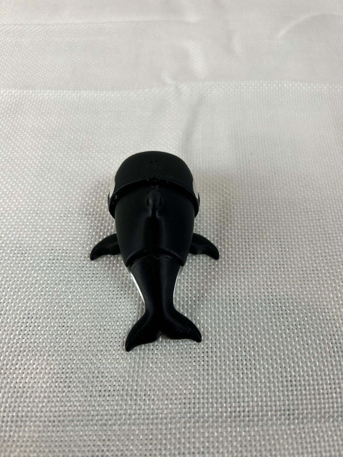Orca beweglich, schwarz-weiß, aus PLA – Bewegliche Figur für Meeresliebhaber, Regal- Tischdekoration, niedliche Figur, Wohnaccessoire
