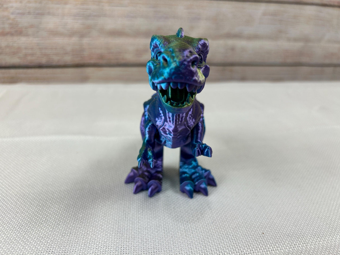 Abenteuerlicher T-Rex, beweglich, tricolor aus PLA – Tyrannosaurus mit beweglichen Gliedmaßen und Schwanz, cooler Farbverlauf