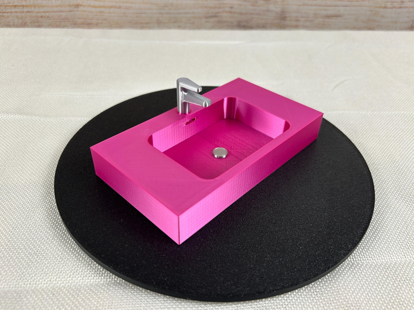 Miniaturwaschbecken rechteckig, handgefertigte Puppenhausmöbel für stilvolle Dioramen, tolles Geschenk zur Einrichtung von Puppenhäusern