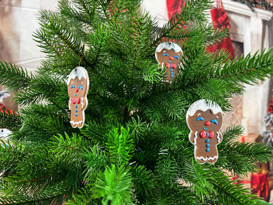 Lebkuchenmann 4er Set - Weihnachtsfiguren – Festlicher Schmuck  – Moderne Weihnachtsdeko - Christbaumschmuck - Christbaumbehang