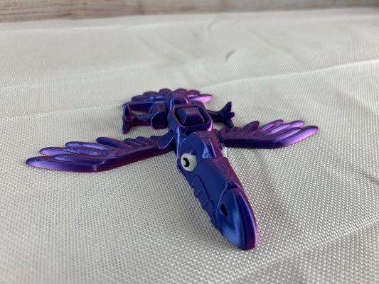 Vogelspecht Tukan, interaktive Dekoration in Violettblau, Flügelschlag-Mechanismus, einzigartiges Geschenk