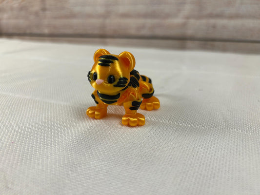 Tiger, orange, beweglich, mit Laufmechanismus aus PLA, niedlicher Deko-Tiger, kunstvolle Tierfigur für Sammler, Schreibtischdeko, Regaldeko
