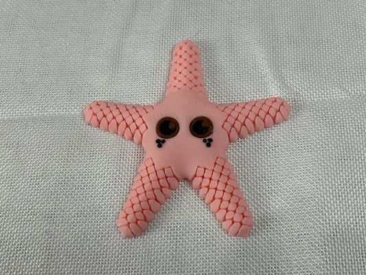 Seestern, rosa, beweglich aus PLA, große Augen, dekorativ, Liebe zum Detail, Regaldeko, Schreibtischdeko, maritime Geschenkidee