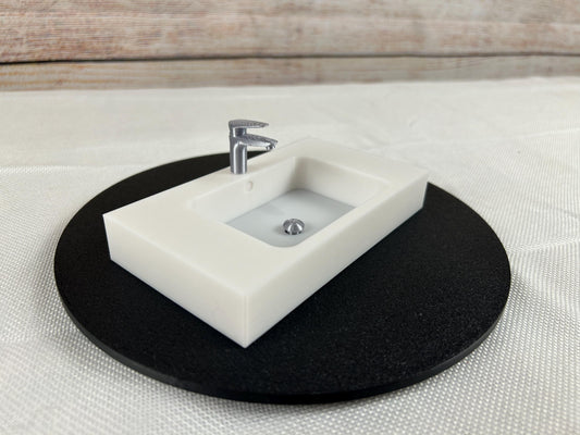 Miniaturwaschbecken rechteckig, handgefertigte Puppenhausmöbel für stilvolle Dioramen, tolles Geschenk zur Einrichtung von Puppenhäusern