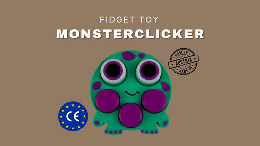 Monsterclicker, Fidget Toy Clicker, Spielzeug Monsterdesign –  viele Farben, Stressabbau, Perfekt für Alltag + Büro, ADHS, Nervositätsabbau